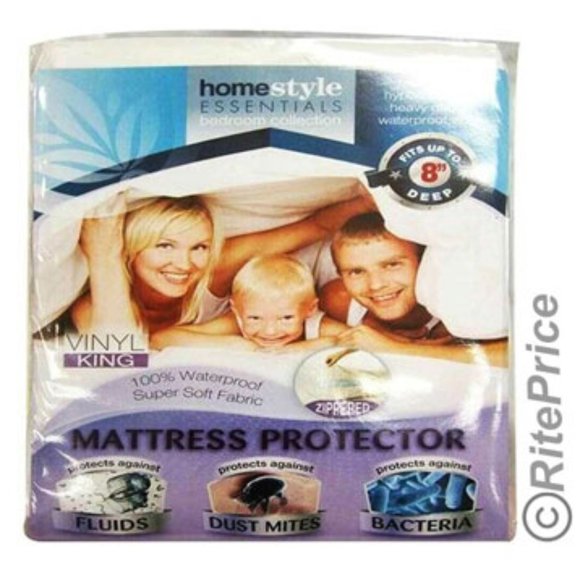 Vinyl Mattress Protector-Waterproof & Dust Mite Proof Durable Cover- King Size - Picture 2 of 11